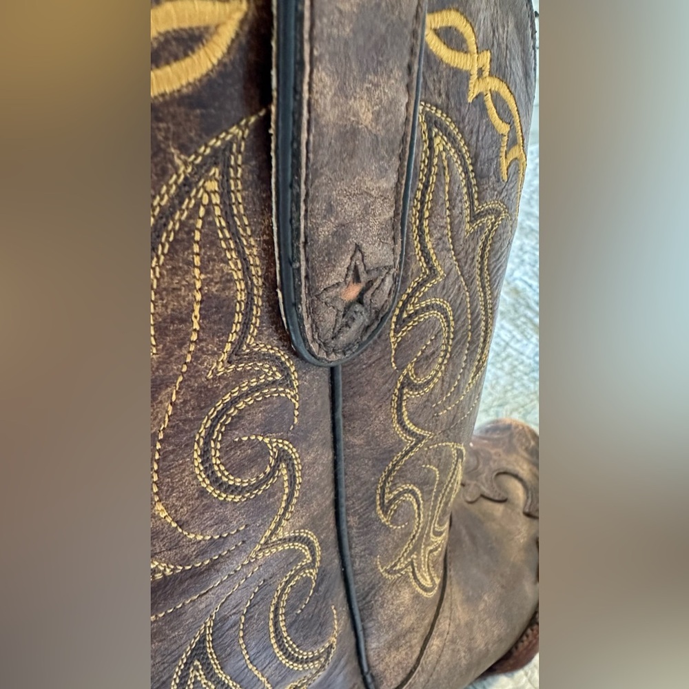 Tony Lama Vaquero Western Cowboy Boots Leather Embroidered Women’s Size 6.5 - Picture 15 of 16